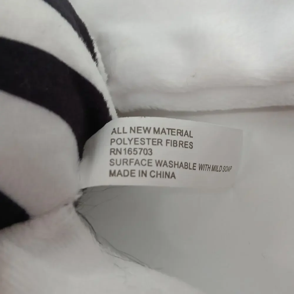 Wag N' Woof Zebra Plush Dog Toy Squeaker Tug Crinkle Durable Black White